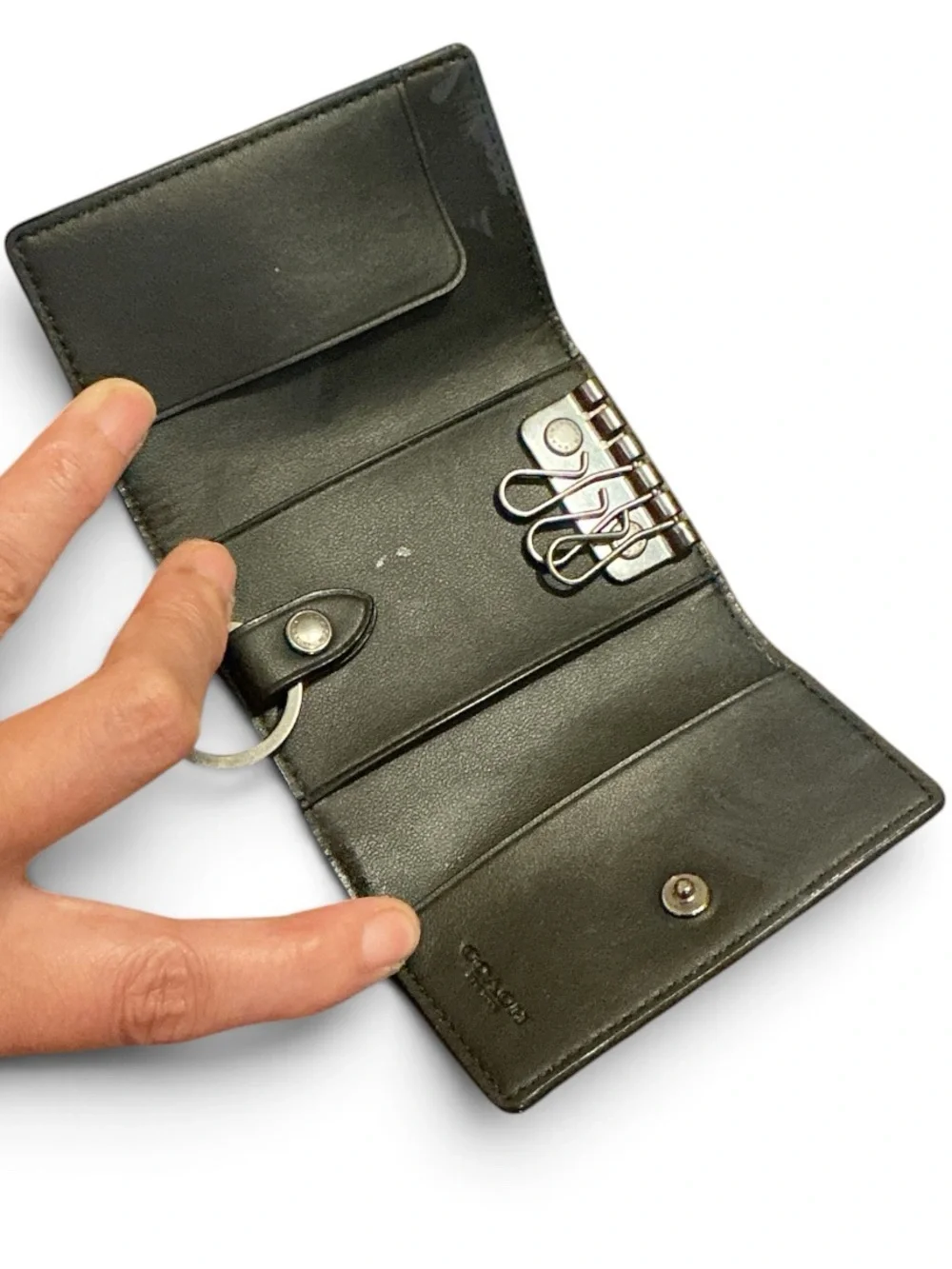 Coach Five Ring Key Case in Signature Canvas